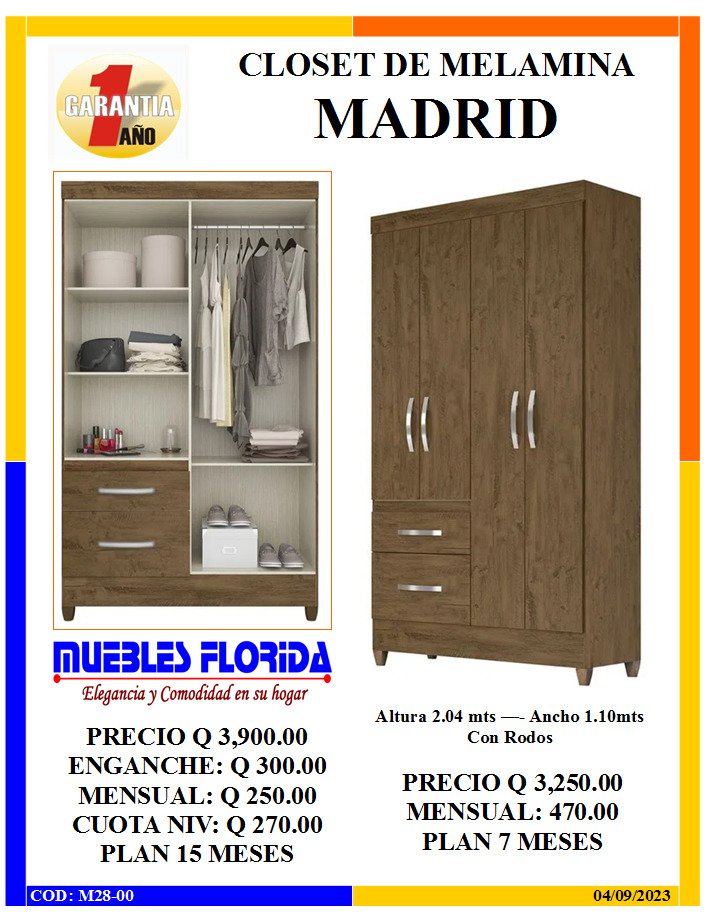 CLOSET DE MELAMINA MADRID
